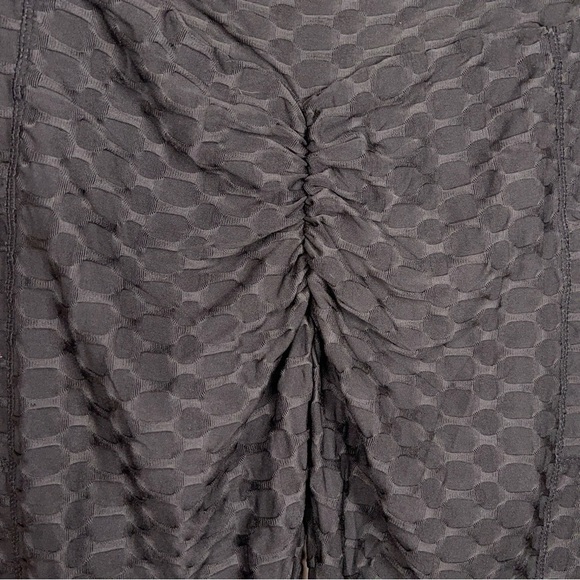 New S/M New Mix Black Textured Leggings Pull On Stretch Athletic Goth - Picture 9 of 12